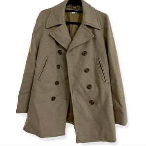 JCrew classic camel pea coat
